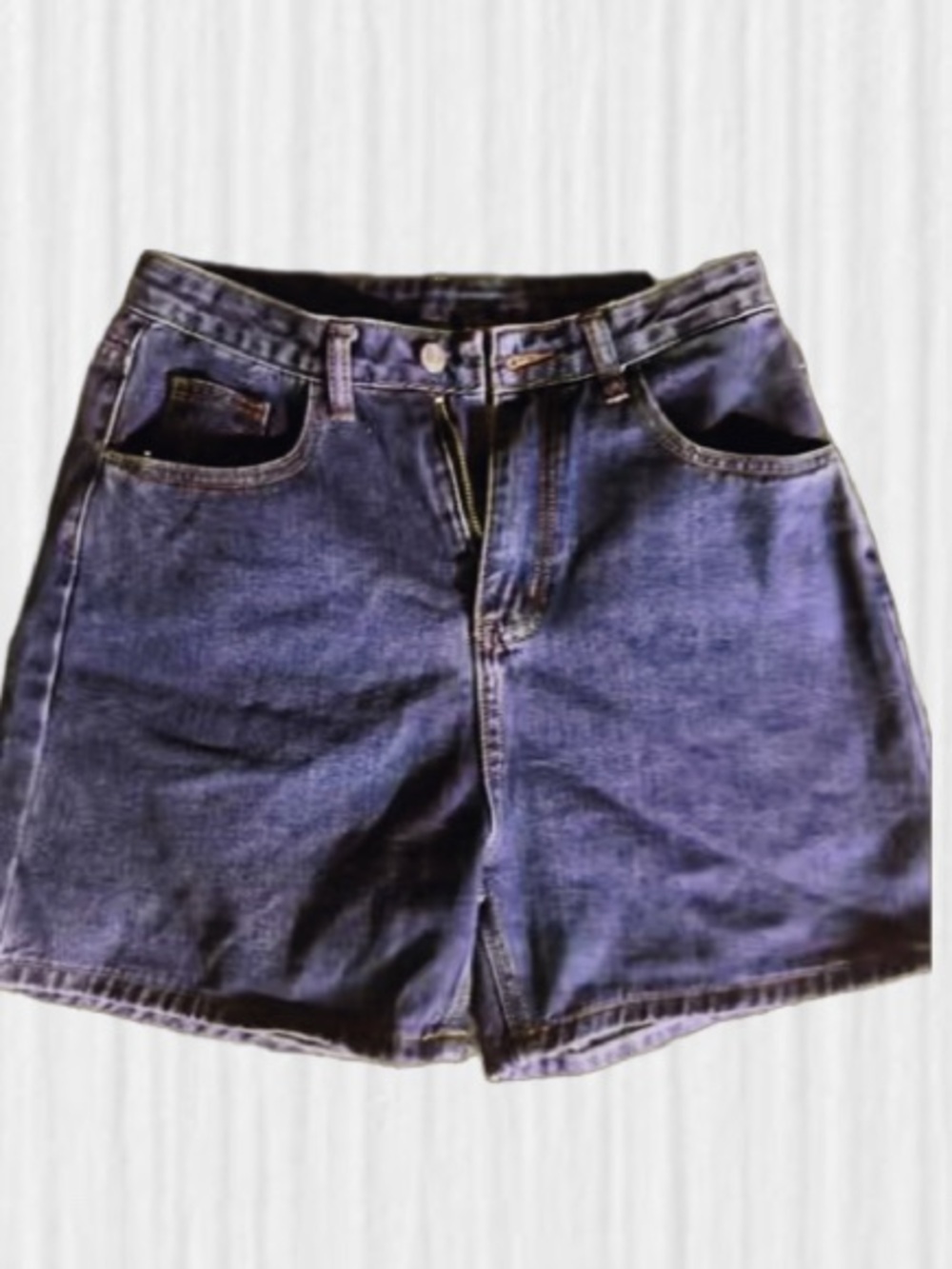 Classic High-Waist Denim Shorts - Deep Blue
